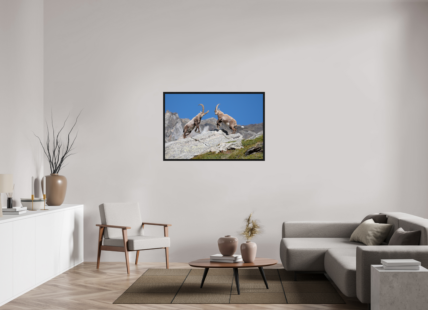 120 x 80 cm, Floater Frame Bouquetin / Ibex